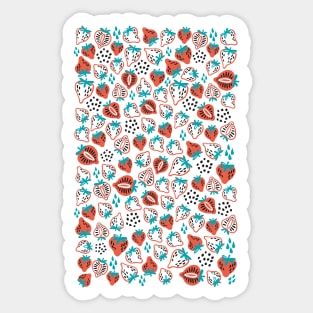 Abstract Strawberry Fruit Seamless Pattern Sticker